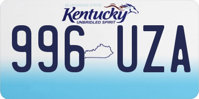KY license plate 996UZA