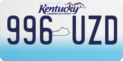 KY license plate 996UZD
