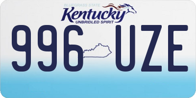 KY license plate 996UZE
