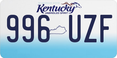 KY license plate 996UZF