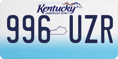 KY license plate 996UZR