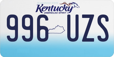 KY license plate 996UZS