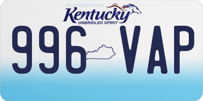 KY license plate 996VAP