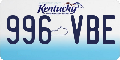 KY license plate 996VBE