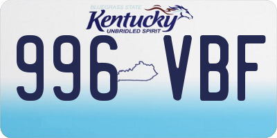 KY license plate 996VBF