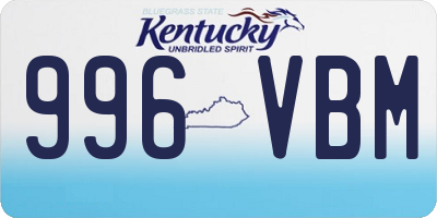 KY license plate 996VBM