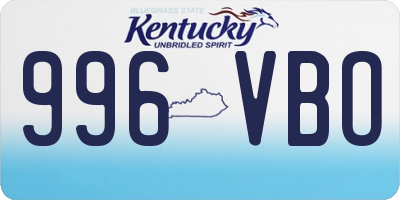 KY license plate 996VBO