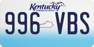 KY license plate 996VBS