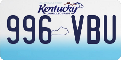 KY license plate 996VBU