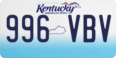 KY license plate 996VBV