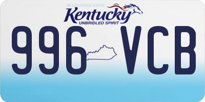 KY license plate 996VCB