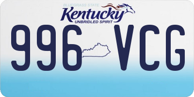 KY license plate 996VCG