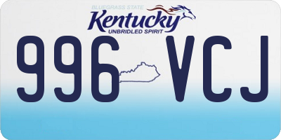 KY license plate 996VCJ
