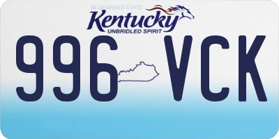 KY license plate 996VCK