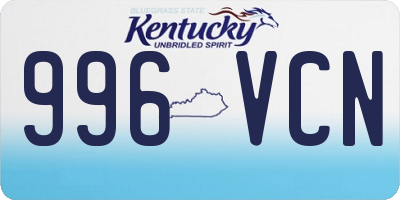 KY license plate 996VCN