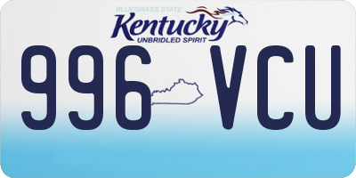 KY license plate 996VCU