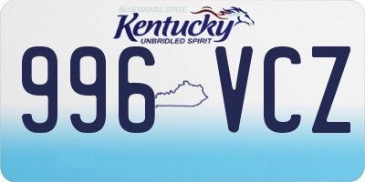 KY license plate 996VCZ