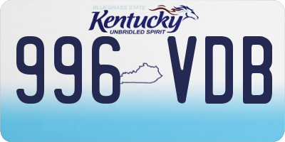 KY license plate 996VDB
