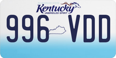 KY license plate 996VDD