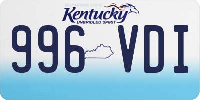 KY license plate 996VDI