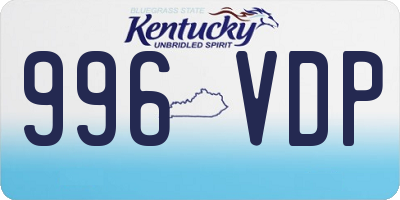 KY license plate 996VDP