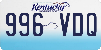KY license plate 996VDQ