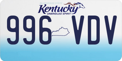 KY license plate 996VDV