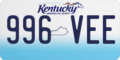 KY license plate 996VEE