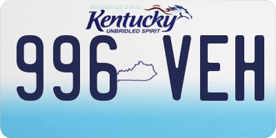 KY license plate 996VEH