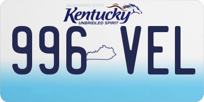 KY license plate 996VEL