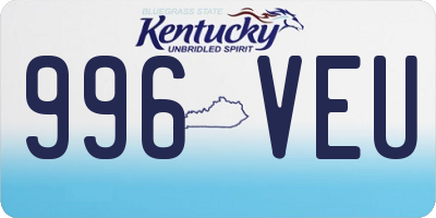 KY license plate 996VEU