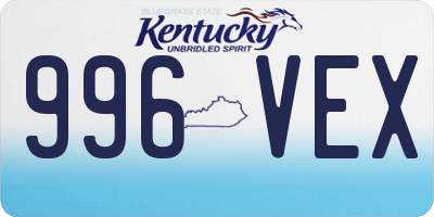 KY license plate 996VEX