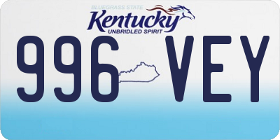 KY license plate 996VEY