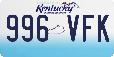 KY license plate 996VFK