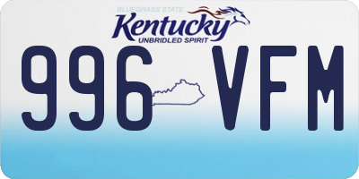 KY license plate 996VFM