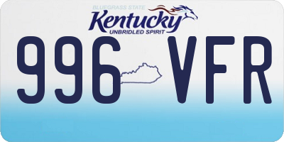 KY license plate 996VFR