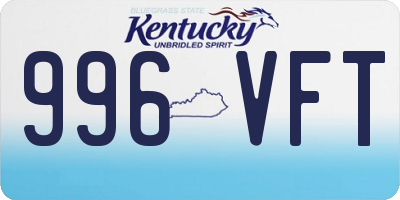 KY license plate 996VFT