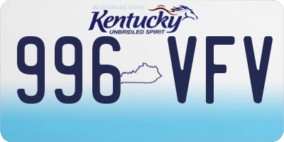 KY license plate 996VFV