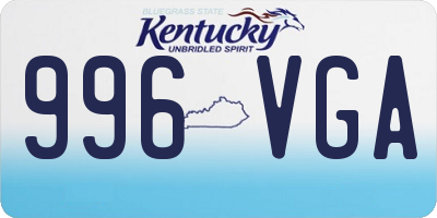 KY license plate 996VGA
