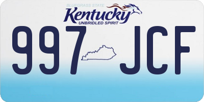 KY license plate 997JCF