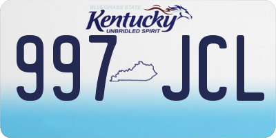 KY license plate 997JCL