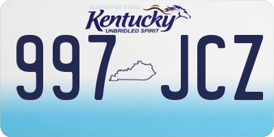 KY license plate 997JCZ
