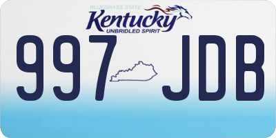 KY license plate 997JDB