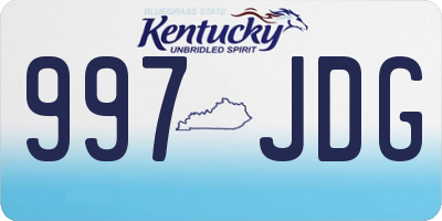 KY license plate 997JDG