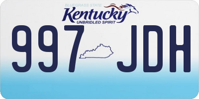 KY license plate 997JDH