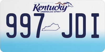 KY license plate 997JDI