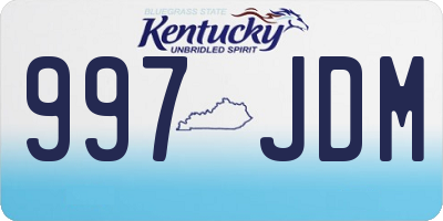 KY license plate 997JDM