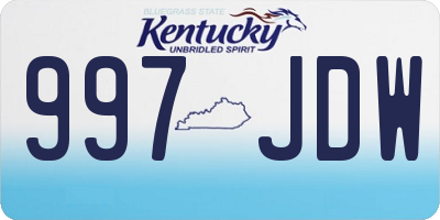 KY license plate 997JDW