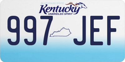 KY license plate 997JEF