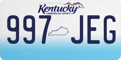 KY license plate 997JEG
